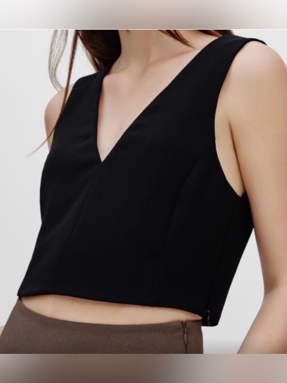 Aritzia Wilfred black cropped sleeveless tank vest size small